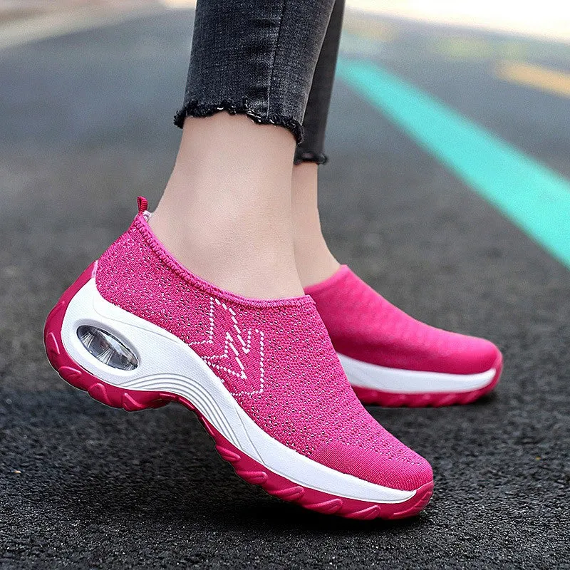 Women's comfortable lightweight breathable mesh shoes rubber