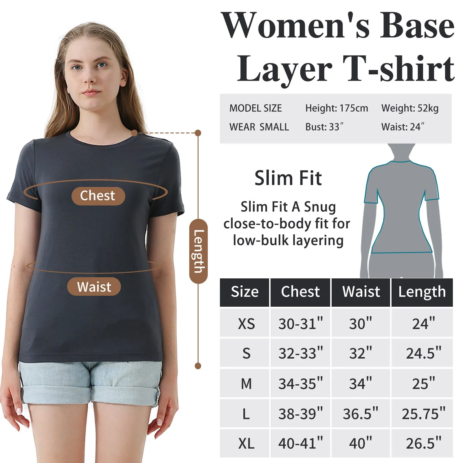 Women's Merino 170g Classic Short Sleeve T-Shirt Charcoal